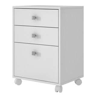 Caisson Roulant 3 Tiroirs Blanc Multi Usages L 44.5 H 62.5 P 35 Cm