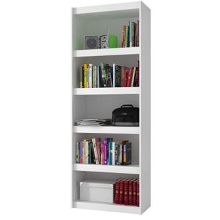 Bibliothèque Bookcase Blanc 6 Niches Largeur 70 Cm
