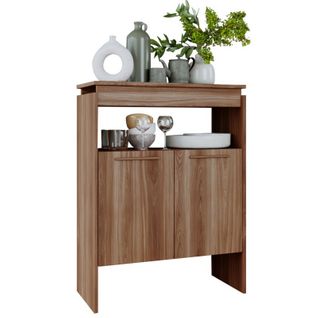 Comptoir Bar 2 Portes 2 Niches Châtaignier Float L 67.5 H 90 P 29.5 Cm