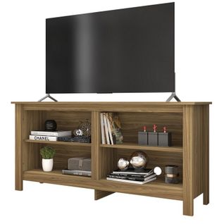 Meuble TV 65 Pouces Maxi Chêne 4 Niches L 148 H 69.5 P 38.5 Cm