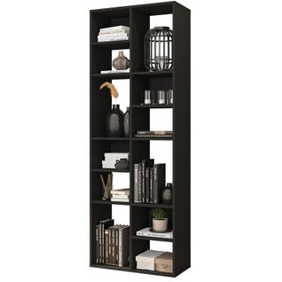 Bibliothèque Hauteur 176 Cm 12 Niches Noir