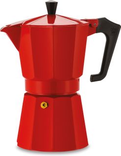 Cafetiere Italienne - Italexpress - Aluminium - 6 Tasses - Rouge
