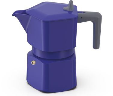 Cafetiere Italienne - Pentaexpress - Aluminium - 6 Tasses - Bleu