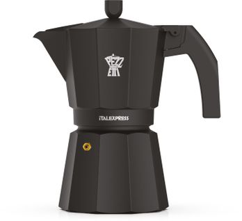 Cafetiere Italienne - Italexpress - Aluminium - 3 Tasses - Noir