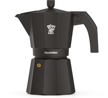 Cafetiere Italienne - Italexpress - Aluminium - 6 Tasses - Noir