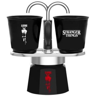 Cafetiere Italienne - Set Mini Express - Collection Stranger Things - Avec 2 Tasses Thermosensibles
