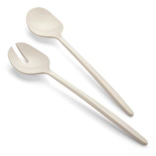 Couverts À Salade Tierra 28 Cm Blanc Lait