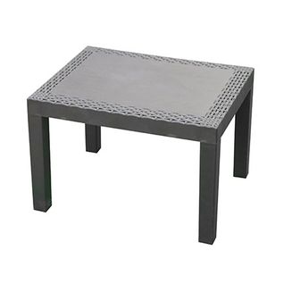 Table Basse De Jardin 59x46x40 Cm En Plastique Effet Rotin Anthracite