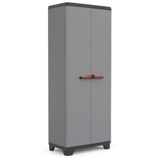 Armoire De Rangement Polyvalente Stilo Gris Et Noir 173 Cm