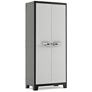 Armoire De Rangement Avec Étagères Titan Noir Et Gris 182 Cm