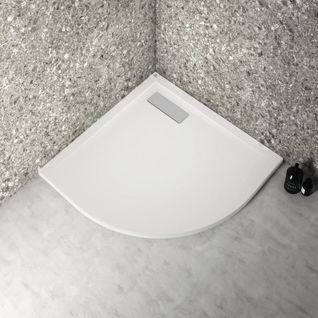 Receveur De Douche Extra Plat Quart De Cercle Ultraflat New 80x80 Cm Blanc