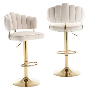 Tabouret De Bar , Fauteuil à Rembourré Avec Dossier Haut Et Repose-pieds