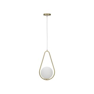 Lampe Suspension Sphère "glamy Drop" 46cm Blanc et Doré