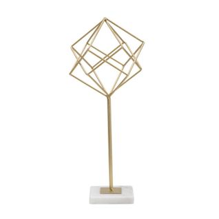 Objet Déco En Métal "cube" 41cm Or