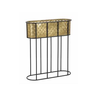 Jardinière En Métal Sur Pied "tessa" 70cm Noir et Or