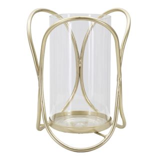 Photophore Design En Verre "glox" 21cm Or Clair