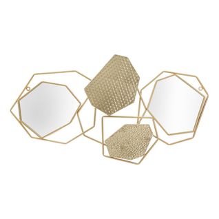 Miroir Mural Composition Déco "stone" 91cm Or