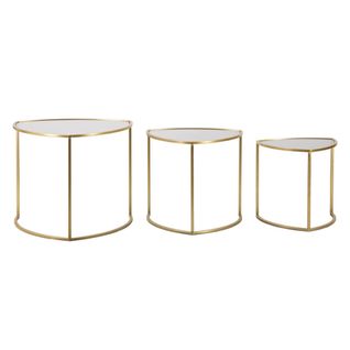 Lot De 3 Tables Basses "triangle" 60cm Doré