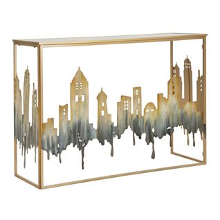 Console Design En Métal "city" 110cm Multicolore