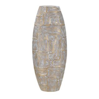 Vase Design Haut En Résine "elips" 59cm Doré