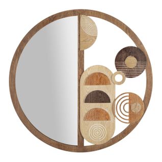 Miroir Mural En Bois "block" 80cm Naturel
