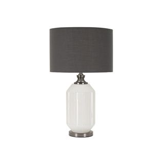 Lampe à Poser En Verre "brighty" 65cm Blanc et Gris