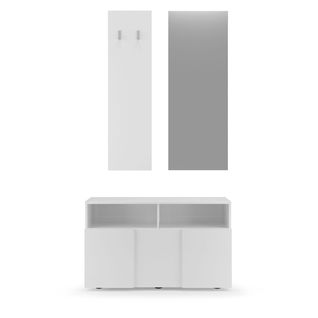 Set 3 Pièces, Petit Meuble, Porte-manteaux Et Miroir