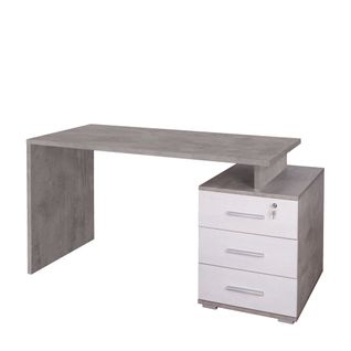 Bureau 3 Tiroirs L154 Kit - Métal-clair Et Gris