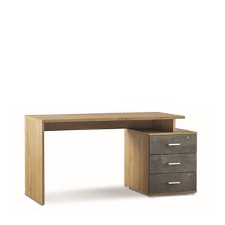 Bureau 3 Tiroirs L154 Kit - Marron Et Noir