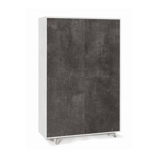 Armoire 4 Portes H161 L108 Kit Push-pull - Gris Et Noir