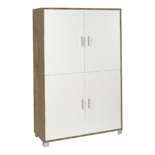 Armoire 4 Portes H161 L108 Kit - Marron Et Blanc