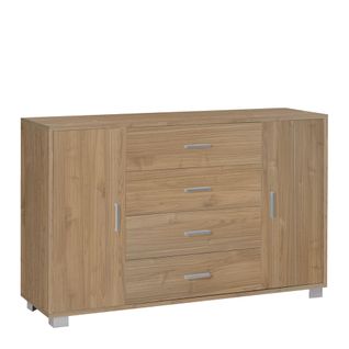 Armoire 2 Portes 4 Tiroirs H86 L136 Kit - Marron