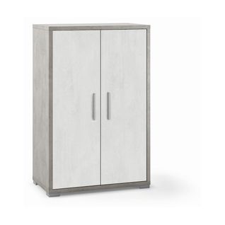 Armoire 2 Portes H110 L71 Kit - Métal-clair Et Gris