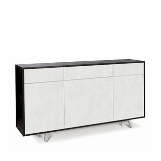 Buffet 3 Portes 3 Tiroirs Kit - Noir Et Gris