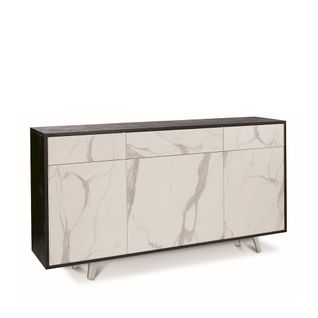 Buffet 3 Portes 3 Tiroirs Kit - Noir Et Marbre