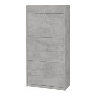 Armoire à Chaussures 3 Portes 1 Tiroir - Gris