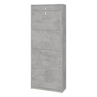 Armoire à Chaussures 4 Portes 1 Tiroir - Gris