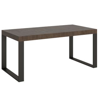 Table Extensible 90x180/284 Cm Tecno Premium Noyer Cadre Anthracite