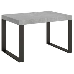 Table Extensible 90x130/390 Cm Tecno Premium Ciment Cadre Anthracite