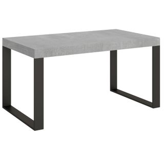 Table Extensible 90x160/420 Cm Tecno Premium Ciment Cadre Anthracite