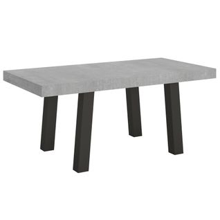 Table Extensible 90x180/440 Cm Bridge Ciment Cadre Anthracite
