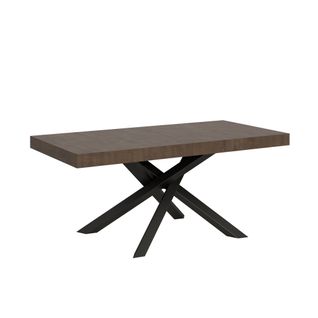 Table Extensible 90x180/440 Cm Volantis Noyer Cadre Anthracite