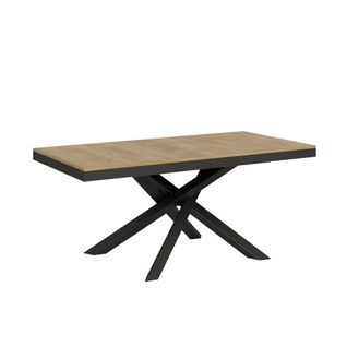 Table Extensible 90x180/284 Cm Volantis Evolution Frêne Blanc Cadre Anthracite