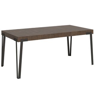 Table Extensible 90x180/284 Cm Rio Noyer Cadre Anthracite