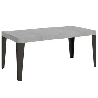 Table Extensible 90x180/284 Cm Flame Ciment Cadre Anthracite