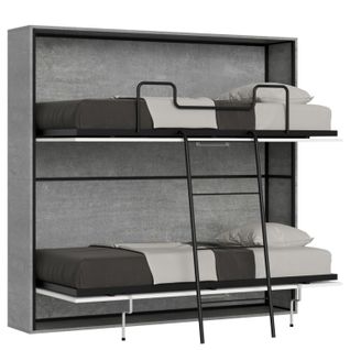 Lit Escamotable Horizontal Superposé 2 Couchages 85 Kando Ciment