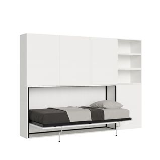 Armoire Lit Escamotable Horizontal 1 Couchage 85 Kando Composition F Frêne Blanc