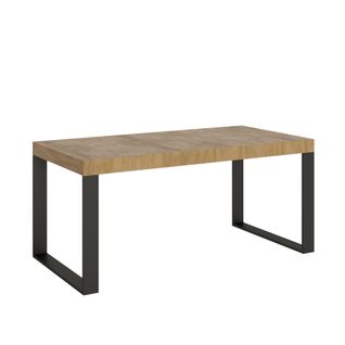 Table Extensible 90x200/460 Cm Tecno Chêne Nature Cadre Anthracite