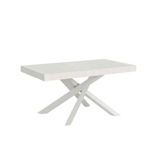 Table Extensible 90x180/284 Cm Volantis Frêne Blanc Cadre Blanc