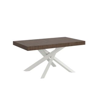 Table Extensible 90x160/420 Cm Volantis Noyer Cadre Blanc